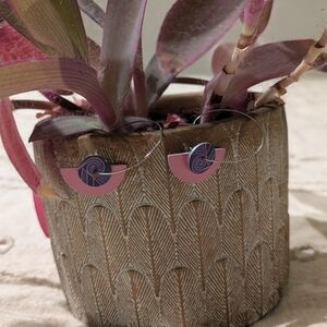 Pink and Purple Geometric Earrings